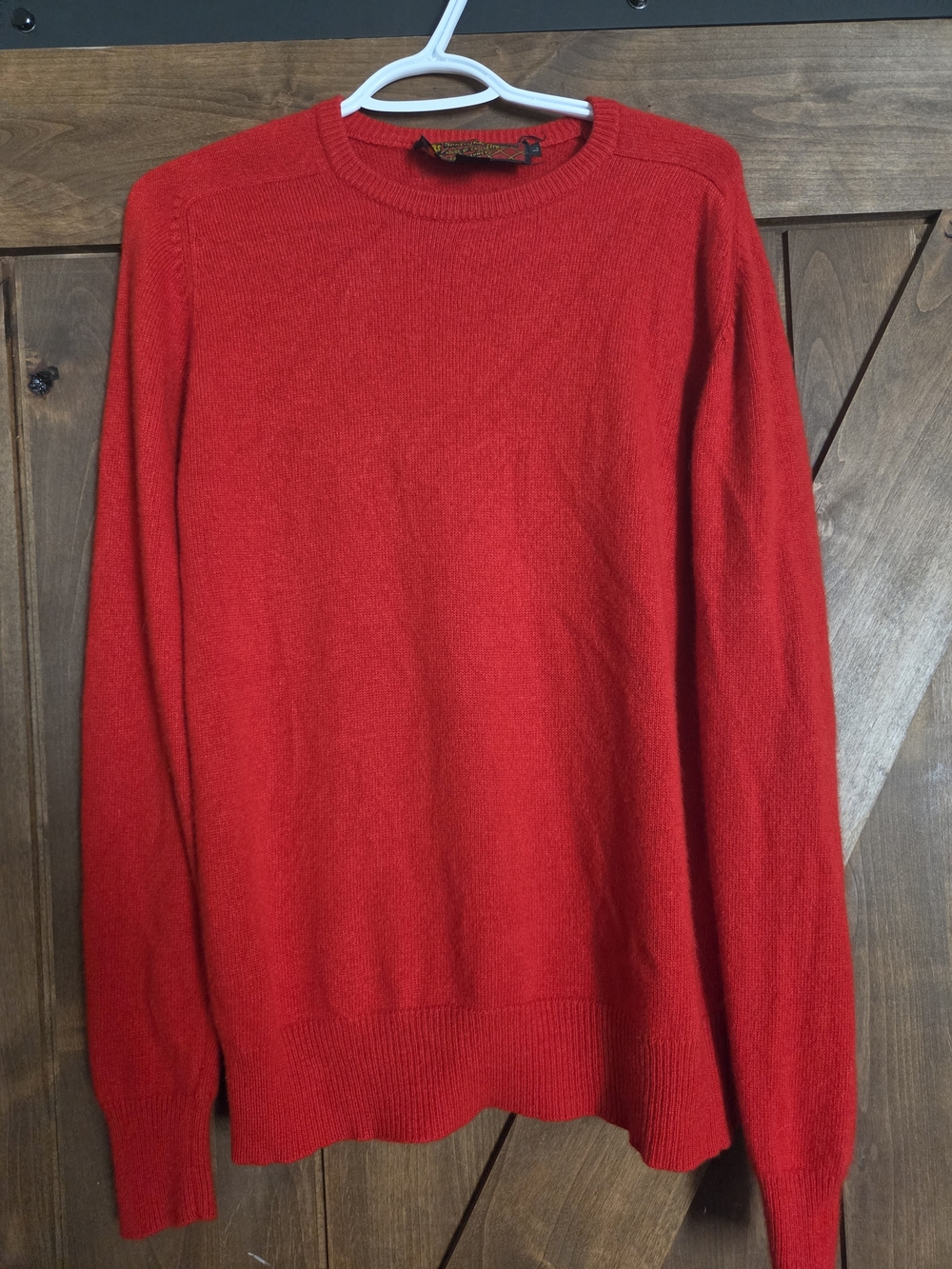 100% Cashmere Women's Red Crewneck Sweater - Classic Casual Pullover